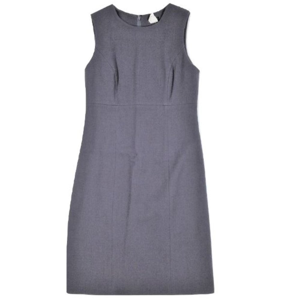 J. Crew Sleeveless Midi Sheath Dress in Charcoal Gray